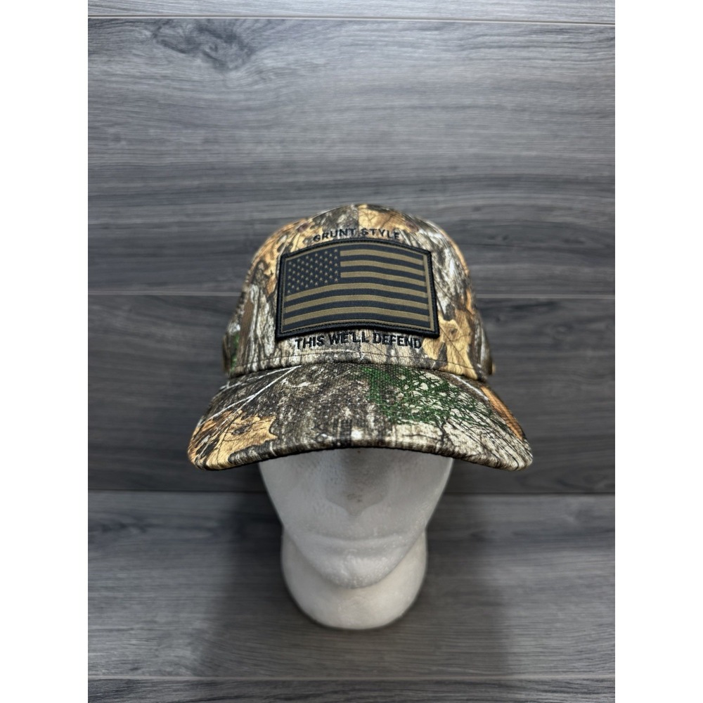 Grunt Style Black Tan Camo USA Flag Patch Snapback Baseball Cap Hat One Size New
